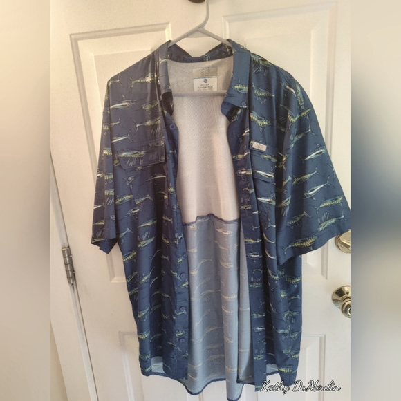 OYSHO - Chemise oversize 100 % lin à manches courtes - Bleu marine